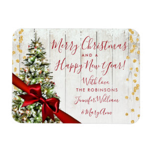 Rustic Guld God jul non Photo Glitter Magnet