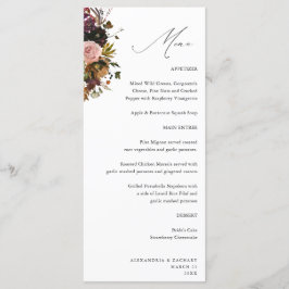 Rustic Guld, Lila och Rosa Blommigt 4 White Tall Meny