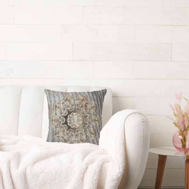 Rustic Guld Mandala Kudde (Soffa)