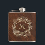 Rustic Guld Monogram Groomsman Fickplunta<br><div class="desc">Den här groomsmankolven i personlig är en tidlös och snyggt gåva som har en gedigen bakgrund och ett monogram för blommigt i elegant guld. Helt anpassade med Groomsmans namn och till att börja med är denna höftkolv av rostfritt stål perfekt för bachelorpartier, bröllopsdag tost eller tack och lov. En underbar...</div>