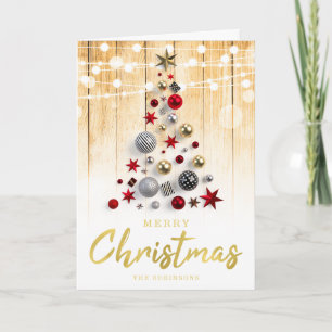 Rustic Guld Script Ljus Helgdag Helgkort