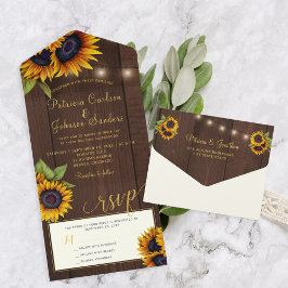 Rustic guld solblommor från ljus bröllop