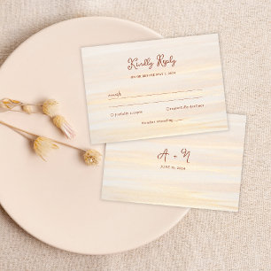 Rustic Guld & Terracotta Script Monogram Bröllop OSA Kort