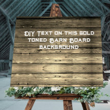 Rustic Guld Tone XL DIY Barn Board Poster