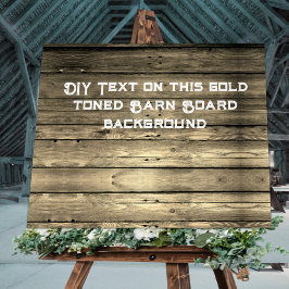 Rustic Guld Tone XL DIY Barn Board Poster