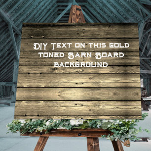 Rustic Guld Tone XL DIY Barn Board Poster