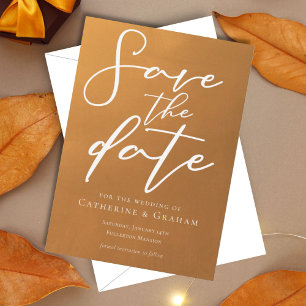 Rustic Guld Typography Earth Tone Trendig Fall Spara Datumet