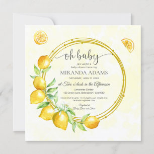 Rustic Guld WAN Lemon Summer Boho Baby Shower Inbjudningar