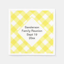 Rustic Gult Gingham Family Reunion Anpassningsbar