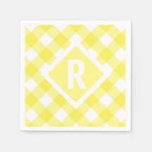 Rustic Gult Gingham Monogram