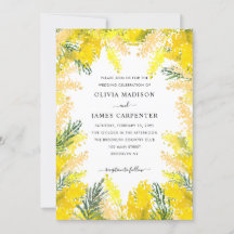Rustic Gult Greenery Blommigt Watercolor Bröllop