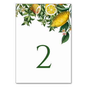 Rustic Gult Lemon & Foliage Greenery Bordsnummer
