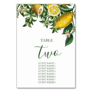 Rustic Gult Lemon & Foliage Greenery Bordsnummer