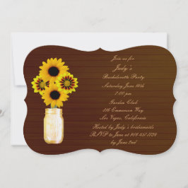 Rustic Gult Mason Burk Bachelorette Party Inbjudan