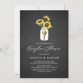 Rustic Gult Solblommor Mason Burk Par Shower Inbjudningar