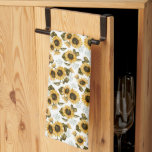 Rustic Gult Solros Kökshandduk<br><div class="desc">Kökshandduk för Rustic blommigt för höftsäsongen med vattenfärgad illustration av gult solblommor med baby andedräkt.</div>