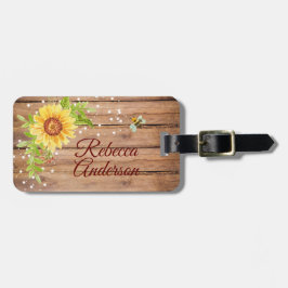 Rustic Gult SolrossolrosPersonlig Bagagebricka