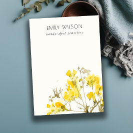 Rustic Gult WildblomBlank Jewelry Visning Visitkort