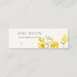 Rustic Gult Wildblomme Botanical Earring Visning Mini Visitkort