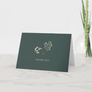 Rustic Gypsophila Emerald Grönt Bröllop Tack Kort