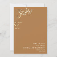 Rustic Gypsophila Goldenrod Bröllop spara datum