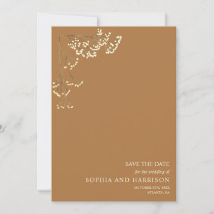 Rustic Gypsophila Goldenrod Bröllop spara datum Datumet