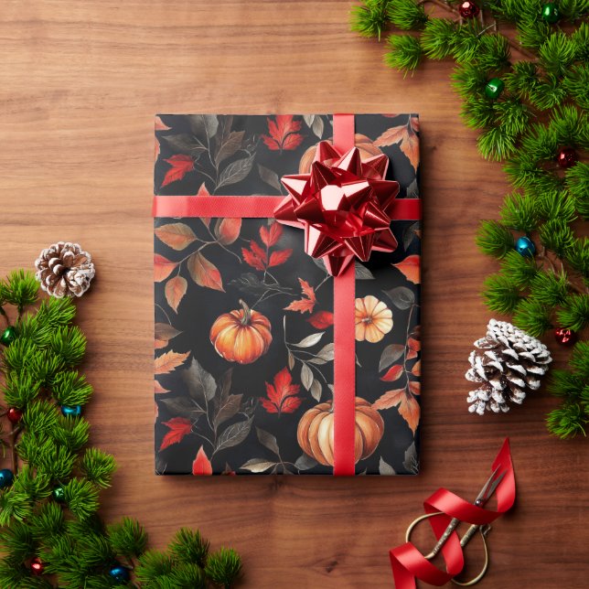 Rustic Halloween Höst löv Pumpkin Presentpapper (Julgåva)