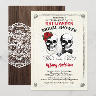 Rustic Halloween inbjudningskort för möhippan