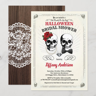 Rustic Halloween inbjudningskort för möhippan