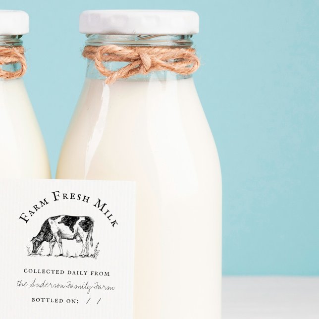 Rustic Hand-dragen konsolfamiljsgård färsk Mjölk Stämpel (Skapare uppladdad)