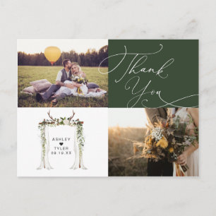 Rustic Hand Lettering Photo Bröllop Tack Vykort