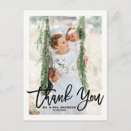 Rustic Hand Lettering Photo Bröllop Tack Vykort