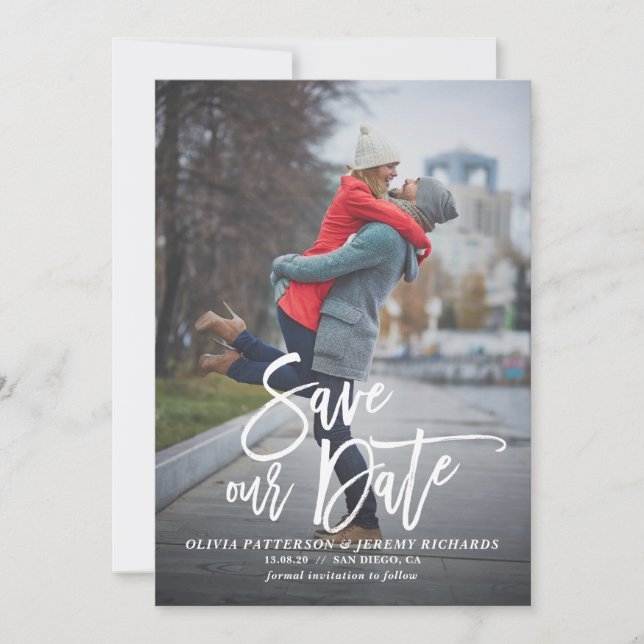 Rustic Hand Lettering Photo Spara Datum II Datumet (Framsida)
