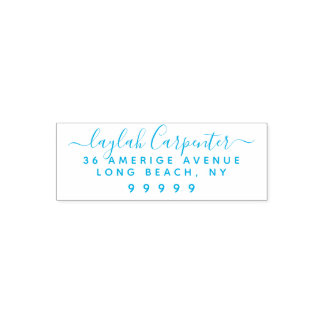 Rustic Hand plockade Script Fullt Returadress Namn Självfärgande Stämpel