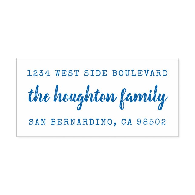 Rustic Hand-skriftlig Family Namn Returadress Självfärgande Stämpel (Design)