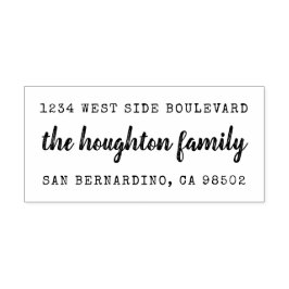 Rustic Hand-skriftlig Family Namn Returadress Stämpel