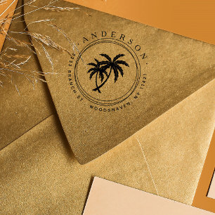 Rustic Handflatan Modern Tropical Returadress Självfärgande Stämpel