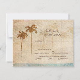 Rustic Handflatan Träd Beach Wedding osa Kort