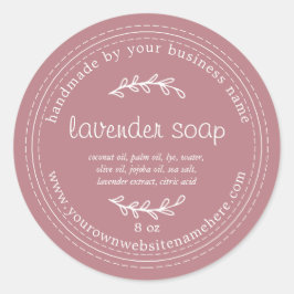 Rustic Handmade Lavender Soap Dusty Ro Runt Klistermärke