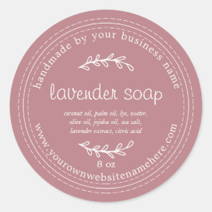 Rustic Handmade Lavender Soap Dusty Ro Runt Klistermärke