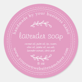 Rustic Handmade Lavender Soap Fuchsia Rosa Runt Klistermärke