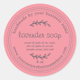 Rustic Handmade Lavender Soap Geranium Rosa Runt Klistermärke