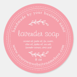 Rustic Handmade Lavender Soap Geranium Rosa Runt Klistermärke