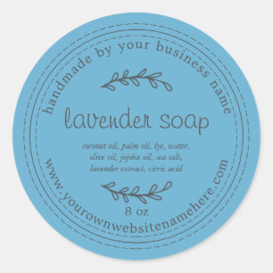 Rustic Handmade Lavender Soap Grotto Blue Runt Klistermärke