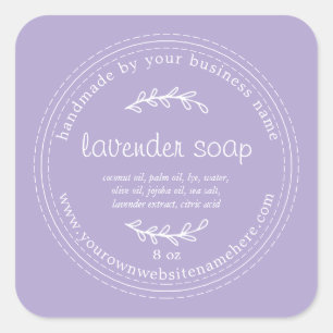 Rustic Handmade Lavender Soap Lila Fyrkantigt Klistermärke