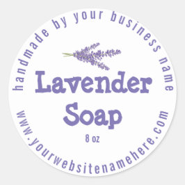Rustic Handmade Lavender Soap Lila White Classic Runt Klistermärke