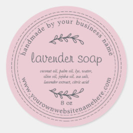 Rustic Handmade Lavender Soap Parfait Rosa Runt Klistermärke