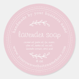 Rustic Handmade Lavender Soap Parfait Rosa Runt Klistermärke