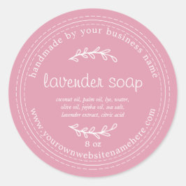 Rustic Handmade Lavender Soap Sea Rosa Runt Klistermärke