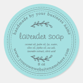 Rustic Handmade Lavender Soap Turcos Blue Runt Klistermärke